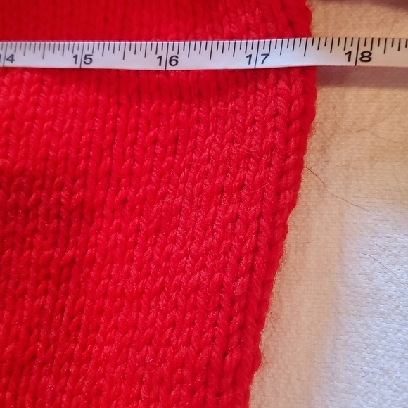 Handmade Vintage Cable Knit Red "Dallas Cowboys" Button Down Sz. L-XL Sweater - Picture 6 of 8